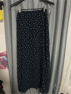 Brandy Melville Navy Floral Maxi Skirt